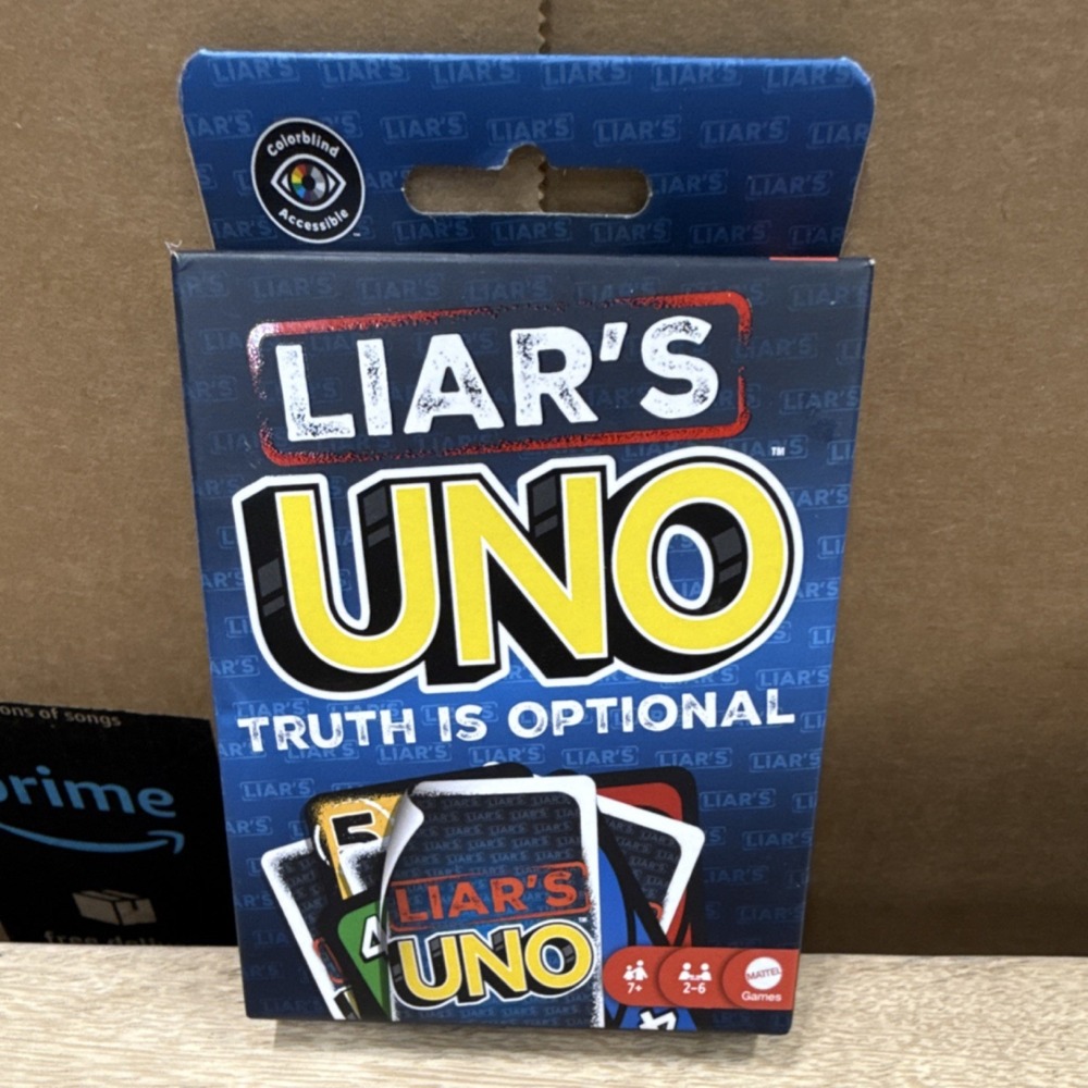 Mattel Liar's UNO Truth Is Optional Strategy Card Game 2-6 Players Ages 8+